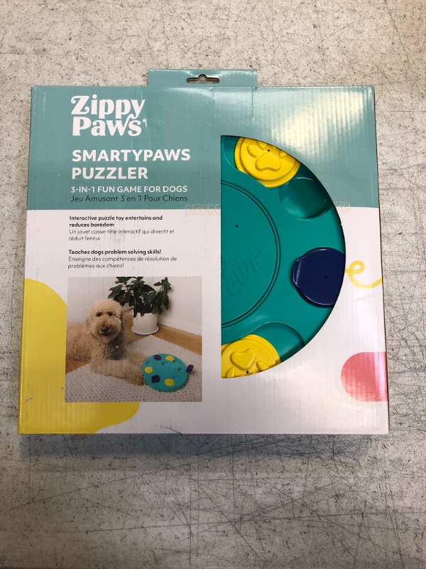 Photo 2 of ZippyPaws - SmartyPaws - Puzzler Dog Toy - 3 in 1 Interactive Dog Toy Puzzle, Teaches Problem Solving Skills, Teal