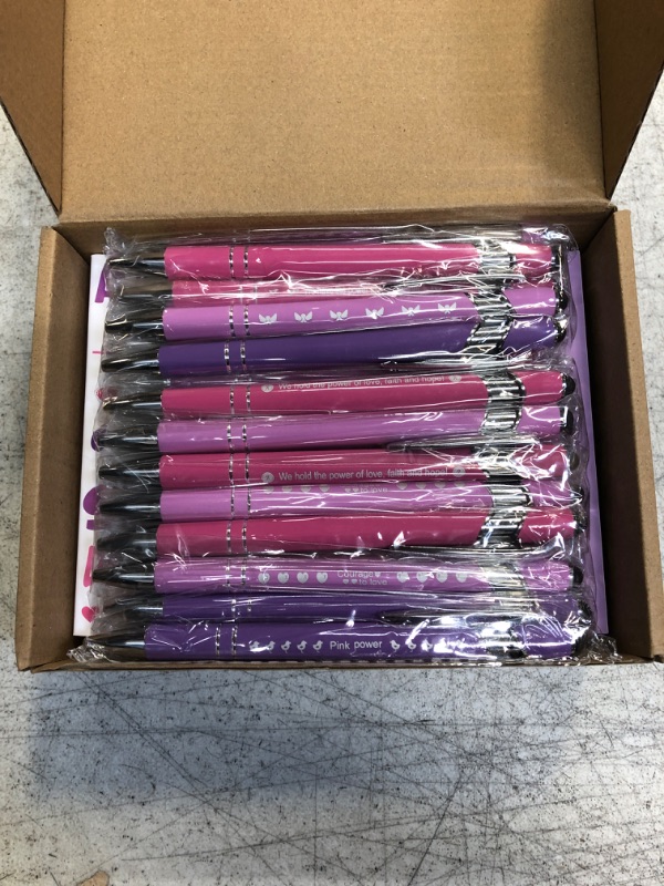 Photo 1 of Qeeenar 48 Pcs Funny Pens Notepads for Breast Cancer Teacher Christian Theme Appreciation Gifts Bulk Motivational Inspirational Notepad Ballpoint Pens for Nurse Teachers Supplies (Ribbon)