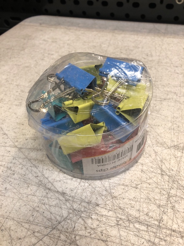 Photo 1 of MJIYA Binder Clips Colorful Paper Clamps for Office Supplies (Mixed Color, 1.6 inch (24pcs))
