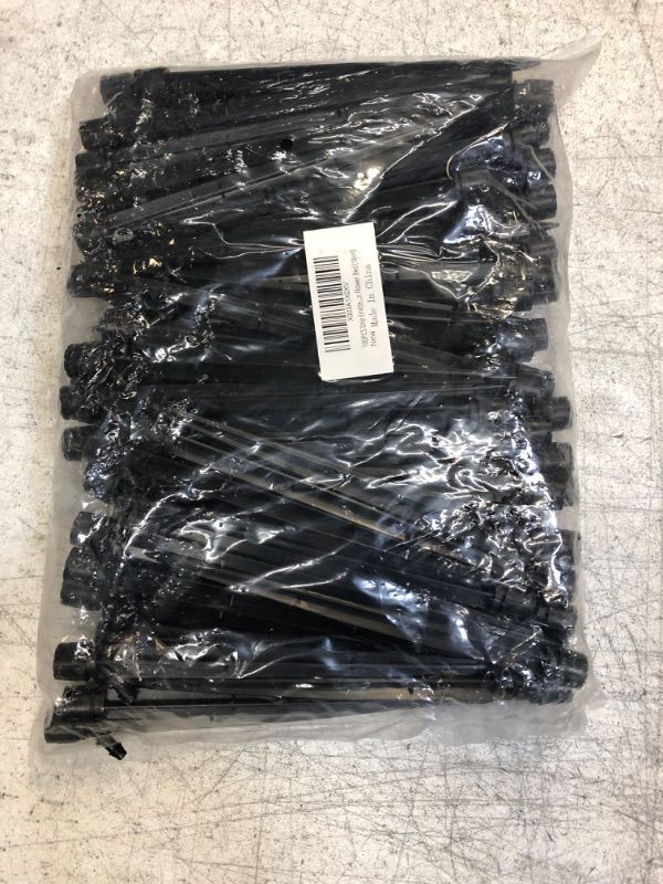 Photo 1 of 100PCS Drip Emitters Sprayer with Stake Water Flow Adjustable for 1/4 Inch Irrigation Tube Hose, 360 Degree Dripper Perfect for Irrigation System Watering Kits for Garden Patio Lawn Flower Bed (18cm)