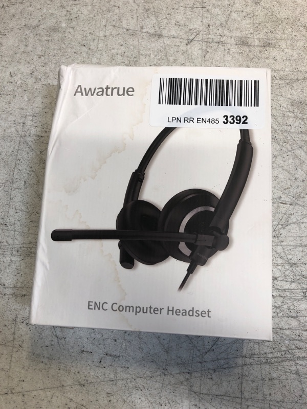 Photo 1 of awatrue USB Headset with Microphone for PC Laptop - Headphones with Noise Cancelling Microphone for Computer,On-Ear Wired Office Call Center Headset for Boom Skype Webinars,In-line Control,Lightweight

