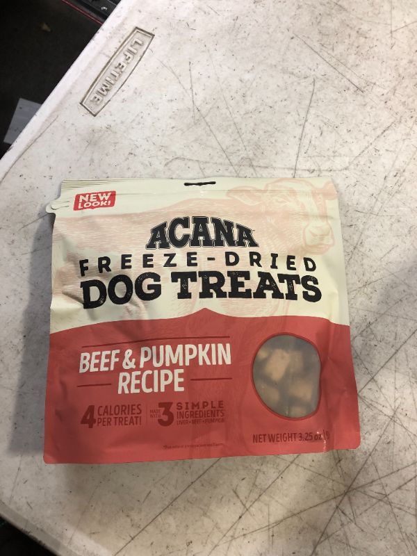 Photo 3 of ACANA Singles Freeze Dried Dog Treats, Limited Ingredient Grain Free Beef & Pumpkin Recipe, 3.25oz Freeze-Dried Treats Beef & Pumpkin 3.25oz EXP 11/08/2025