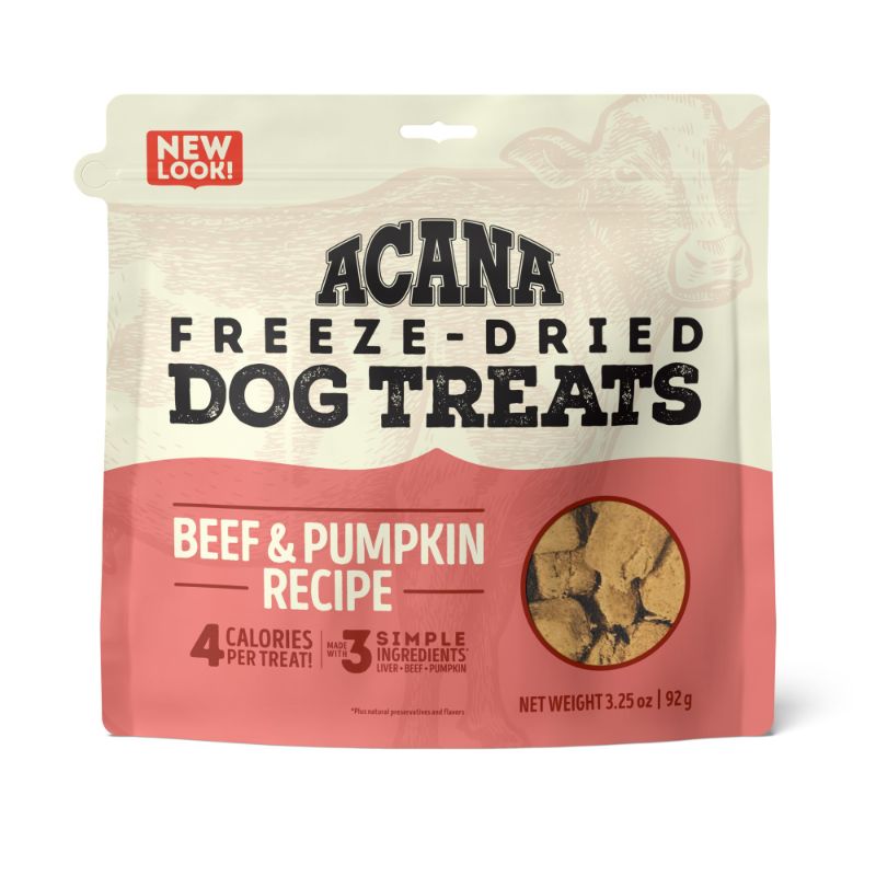 Photo 1 of ACANA Singles Freeze Dried Dog Treats, Limited Ingredient Grain Free Beef & Pumpkin Recipe, 3.25oz Freeze-Dried Treats Beef & Pumpkin 3.25oz EXP 11/08/2025