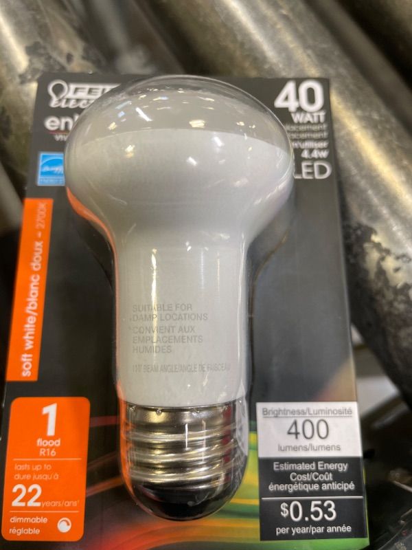 Photo 1 of 40-Watt Equivalent R16 Dimmable CEC Title 20 Compliant ENERGY STAR 90+ CRI E26 Flood LED Light Bulb, Soft White 2700K
