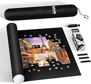 Photo 1 of Becko Jigsaw Puzzle Board Portable Puzzle Mat for Puzzle Storage Puzzle Saver, Non-Slip Surface, Up to 1000 Pieces (Black)