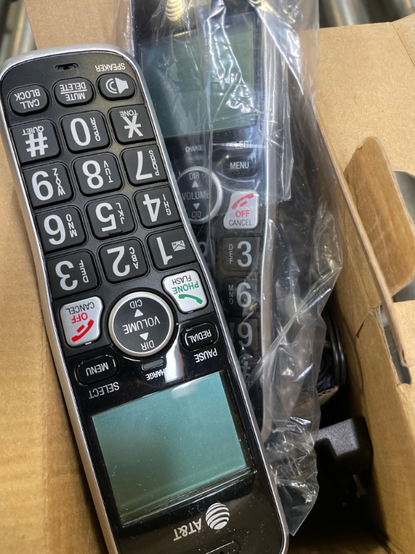 Photo 3 of AT&T BL102-2 DECT 6.0 2-Handset Cordless Phone for Home with Answering Machine, Call Blocking, Caller ID Announcer, Audio Assist, Intercom, and Unsurpassed Range, Silver/Black 2 Handset Phone 