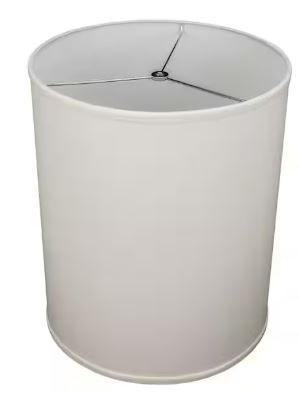 Photo 1 of 14 in. Top Diameter x 14 in. Bottom Diameter x 18 in. Height Linen Cream Drum Lamp Shade