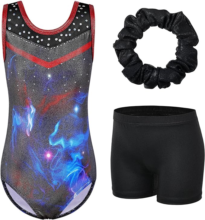 Photo 1 of BAOHULU Christmas Gymnastics Leotards for Girls Toddlers Kids Sparkle Sequins Mesh Top Dancewear
