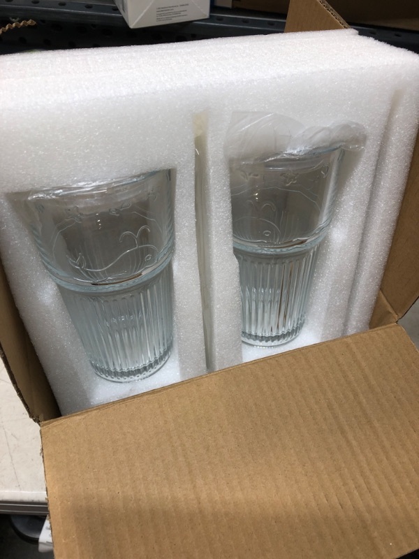 Photo 1 of 2 PC CLEAR GLASS CUPS 