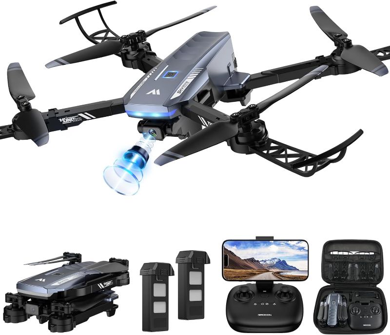 Photo 1 of DROCON Drone with Camera for Adults ,1080P HD Adjustable WIFI FPV Drone for Kids Beginners,RC Mini Drone Toys Gifts with Altitude Hold,360°Flip ,Headless,Gestures Selfie,3 Speed Mode, 2 Batteries with Carrying Bag
