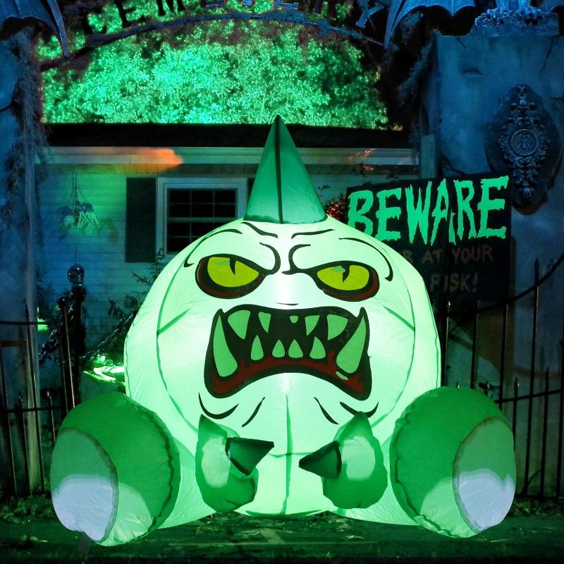 Photo 1 of 2.5 Ft Tall Little Monster Devil Inflatable Decorations Outdoor LED Lights Blow Up Holiday Party Indoor Yard Garden Lawn Mini Summer Decor
