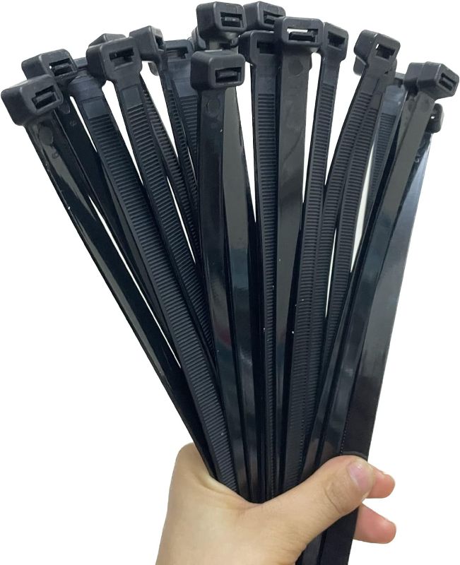 Photo 1 of 50 Pcs Long Zip Ties Heavy Duty 21.6 inch, 250 lbs Tensile Strength, Large Zip Ties, Big Cable Ties, UV Resistant Zip Tie Big Size For Outdoor, Black
