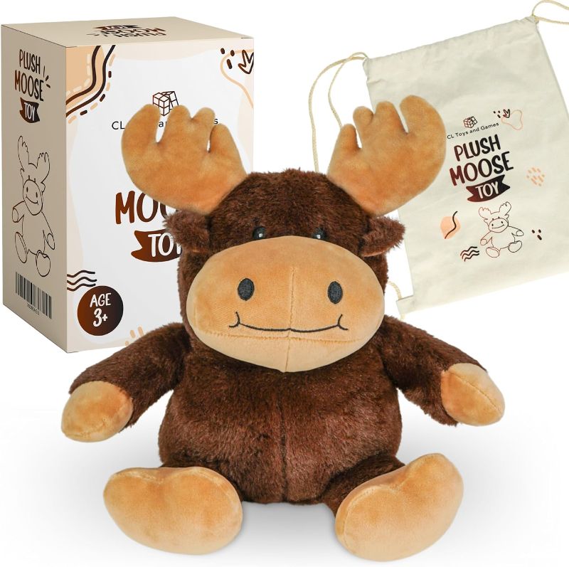 Photo 1 of CL Toys And Games 3lbs Weighted Stuffed Animal Moose - Cute Stuffed Animal For Children 3+ Years Old - Weighted Plush Animals - Microwave & Freezer Safe - Plush Toy Sleeping Pillow For Kids
