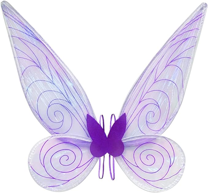 Photo 1 of  ZITOOP Fairy wing,Butterfly Fairy Halloween Costume Angel Wings,Halloween Costume Sparkle Angel Wings Dress Up Party Favor (purple) 4 years and older
