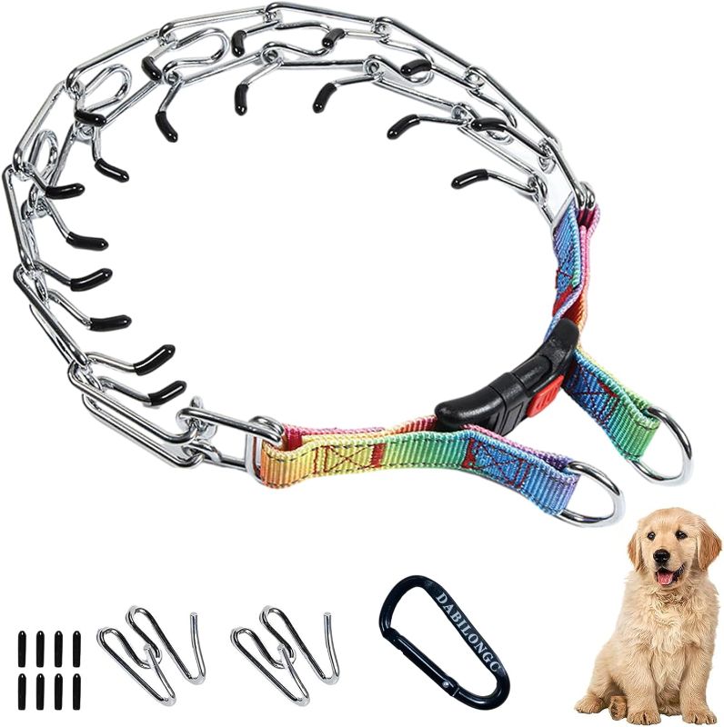 Photo 1 of DABILONGC Prong Collar for Dogs, Adjustable Dog Training Collar with Quick Release Buckle for Small Medium Large Dogs,L(Neck: 18"-20'')
