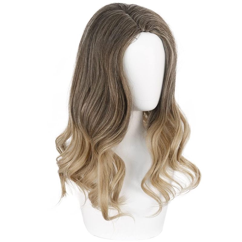 Photo 1 of JoneTing Ombre Brown Blonde Wig for Movie Cosplay+ (Wig Cap) Peluca Rubia Marrón Ombre Wig for Women Synthetic Long Wavy Wigs for Halloween Christmas Party Wig for Girls Costume (Ombre Brown Blonde)
