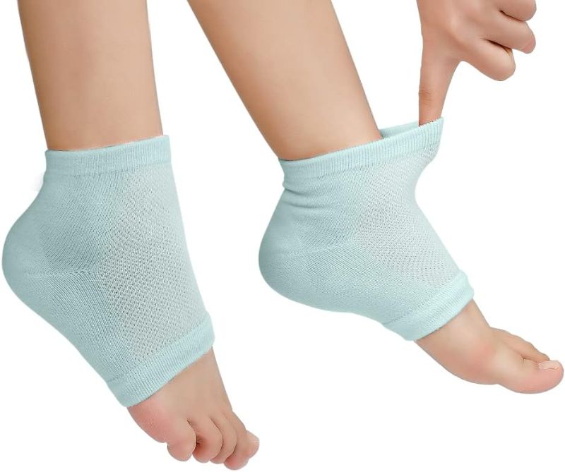 Photo 1 of Codream Moisturizing Heel Gel Socks: Heal Dry Cracked Heel Treatment Overnight Pedicure Foot Spa Sock | 2 Pairs Soft Silicone Moisturizer Sleeve to Repair Callus Rough Heel
