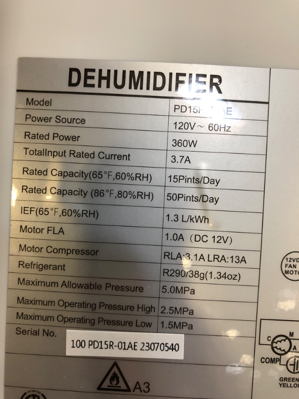 Photo 4 of 4500 Sq. Ft 50 Pint Dehumidifier for Basement, COLAZE Dehumidifiers with Drain Hose for Home Bedroom Bathroom Large Room, Auto Defrost & Full Water Alarm & 24H Timer with 1.59 Gallon Water Tank (4500 sqft)