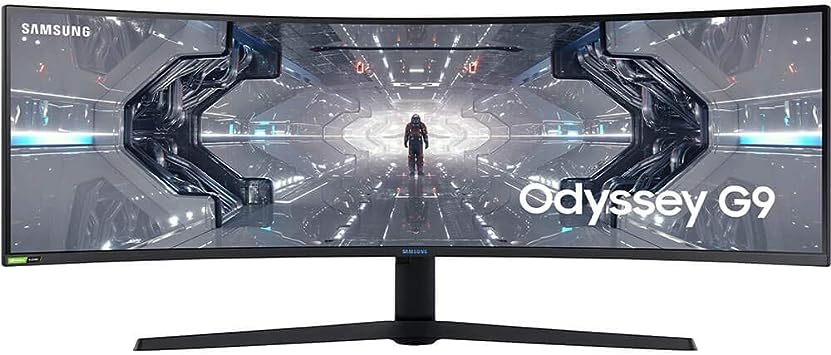 Photo 1 of SAMSUNG 49” Odyssey G9 Gaming Monitor, 1000R Curved Screen, QLED, Dual QHD Display, 240Hz, NVIDIA G-SYNC and FreeSync Premium Pro, LC49G95TSSNXZA, Black
