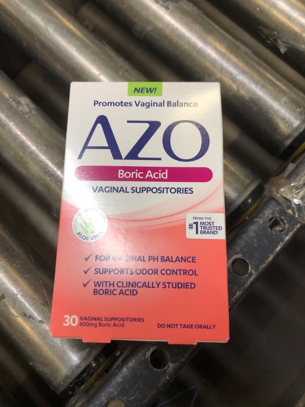 Photo 2 of AZO Boric Acid Vaginal Suppositories, Helps Support Odor Control and Balance Vaginal PH with Clinically Studied Boric Acid, Non-GMO, 30 Count 1 Month Supply
exp: 11/24