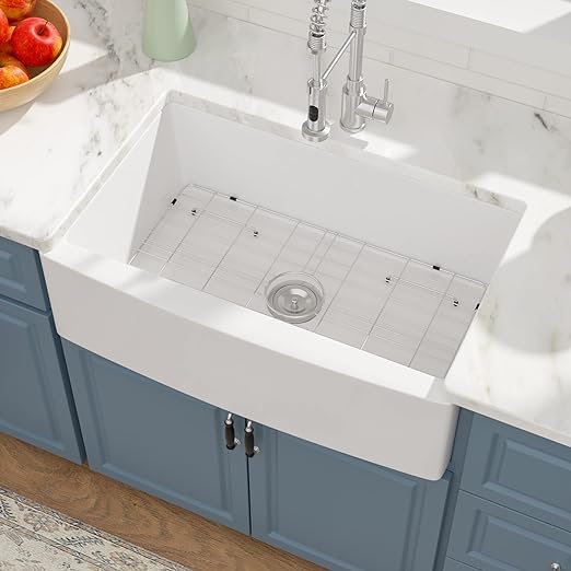 Photo 1 of 33 White Farmhouse Sink - Donsdey 33×21 Inch Apron Front Farm Kitchen Sink White Ceramic Porcelain Fireclay Farmer Sink Single Bowl Basin
