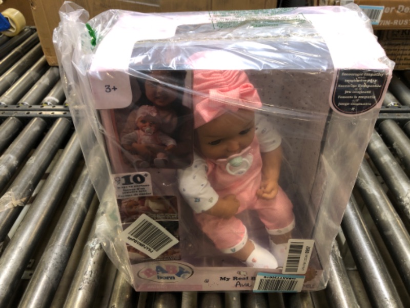 Photo 2 of Baby Born My Real Baby Doll Ava - Light Brown Eyes: Realistic Soft-Bodied Baby Doll Ages 3 & Up, Sound Effects, Drinks & Wets, Mouth Moves, Cries Real Tears, Eyes Open & Close, Pacifier