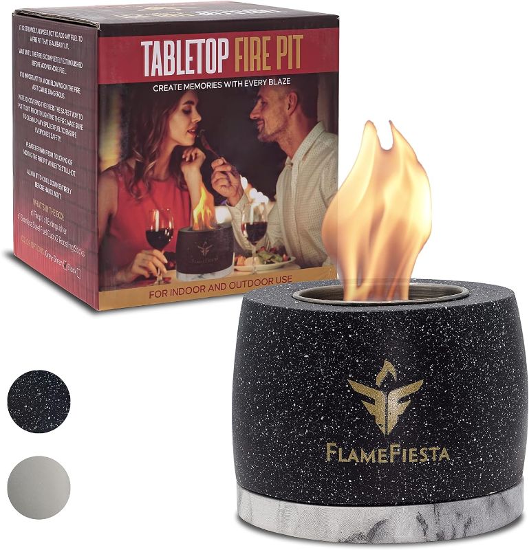 Photo 1 of FlameFiesta Tabletop Fire Pit - Indoor Fire Pit,Table Top Firepit,Indoor Fire Pit Tabletop,Table Top Fire Pit Bowl,Small Fire Pit,Mini Fire Pit (Black)
