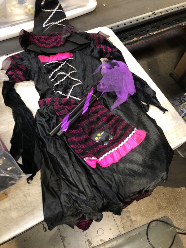 Photo 1 of GIRLS WITCH CAT DRESS COSTUME
SIZE 7-10 Y OLD 