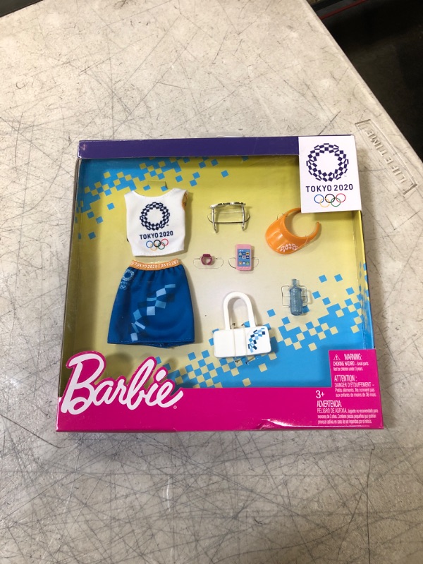 Photo 2 of Barbie Storytelling Fashion Pack of Doll Clothes Inspired by The Olympic Games Tokyo 2020: Top, Skirt and 6 Accessories Dolls, Gift for 3 to 8 Year Olds