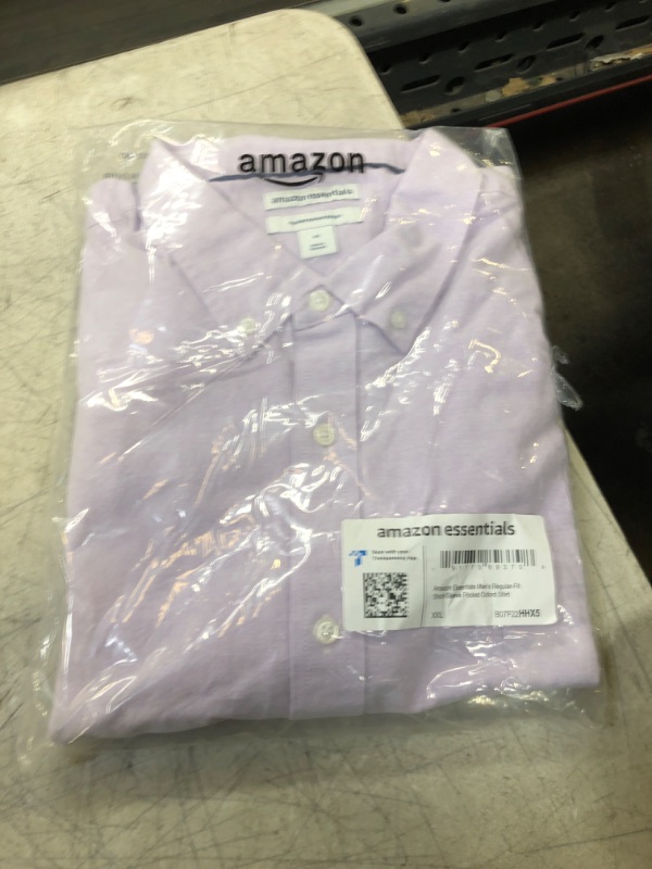 Photo 2 of Amazon Essentials Men's Regular-Fit Short-Sleeve Pocket Oxford Shirt XX-Large Lavender