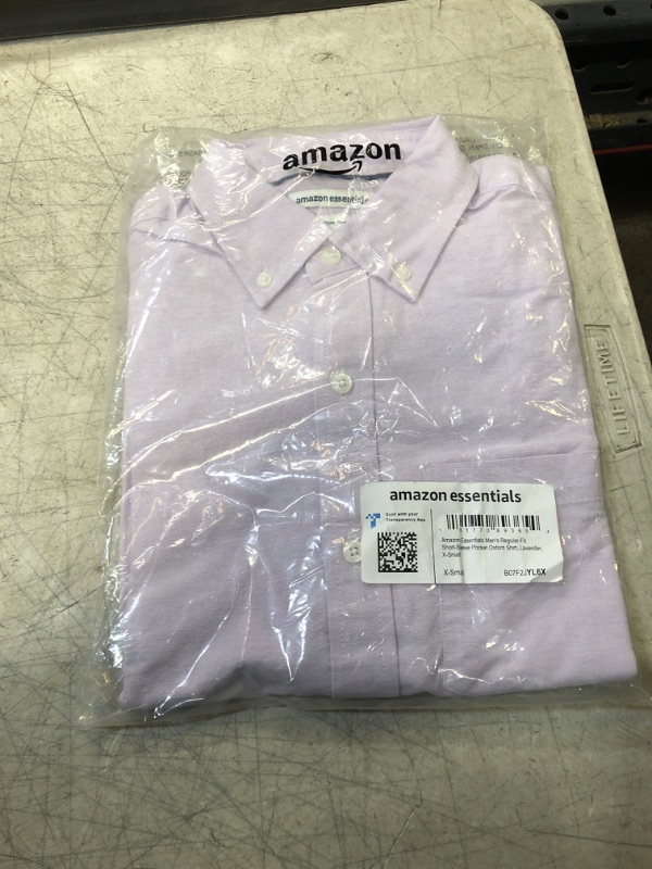 Photo 2 of Amazon Essentials Men's Regular-Fit Short-Sleeve Pocket Oxford Shirt X-Small Lavender