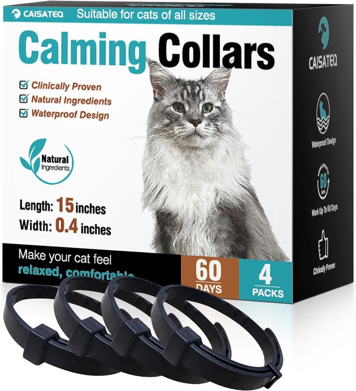 Photo 1 of 
CAISATEQ Calming Collar for Cats – Effective Cat Calming Collar – Fully Adjustable Calming Cat Collars for All Breeds – Flexible and Comfortable Cat Calming Collars for Indoor Cats – 4pcs

