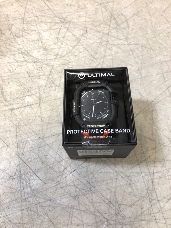 Photo 1 of ULTIMAL Band Compatible with Apple Watch for Men, Rugged Strap with Hard Bumper Case Cover for 49mm 45mm 44mm Series 8/7/6 Ultra (For 49mm, Tangerine)