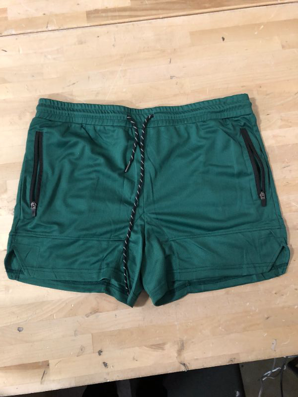 Photo 1 of Gafeng Men's Athletic Shorts Gym Workout Quick Dry Lightweight Running Mesh Shorts with Zipper Pocket Small Short 