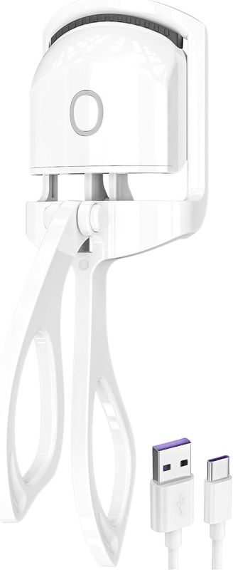 Photo 1 of AIZIXIN Heated Eyelash Curlers,Rechargeable Electric Eyelash Curler,Heated Lash Curler,Handheld Eyelash Heated Curler,2 Heating Modes with Sensing Heating Silicone Pad(White)
