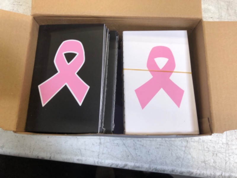 Photo 2 of PerKoop 100 Pieces 3.15 x 4.92 Inch Breast Cancer Awareness Journal Notebook Breast Cancer Gifts Pink Ribbon Inspirational Notepads Mini Motivational Novelty Item for Women Public Charity Events Party