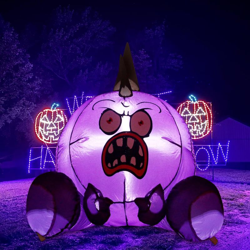 Photo 1 of 2.5 Ft Tall Little Devil Monster Inflatable Decorations Outdoor LED Lights Blow Up Holiday Party Indoor Yard Garden Lawn Mini Summer Decor
