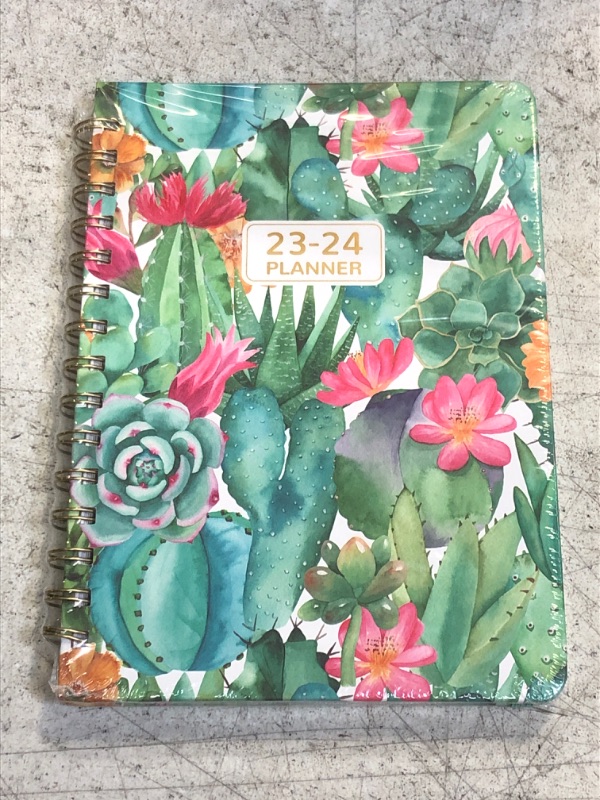 Photo 2 of Planner 2023-2024 - Sep. 2023 - Jun. 2024, 2023-2024 Planner Weekly and Monthly with Tabs, 6.4" x 8.5", Hardcover Planner with Back Pocket + Thick Paper + Twin-Wire Binding - Cactus weekly and monthly planner