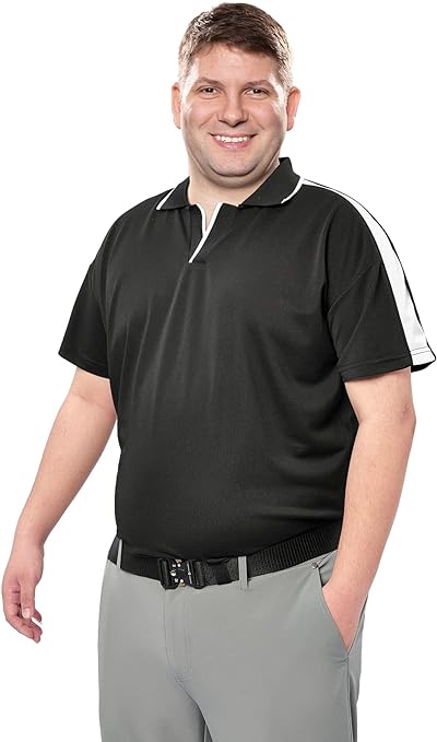 Photo 1 of FRTCV Men's Tall and Big V-Neck Polo Shirt - Polyester Short Sleeve Moisture-Wicking Breathable Soft Lightweight Quick-Drying - SIZE XXL 
