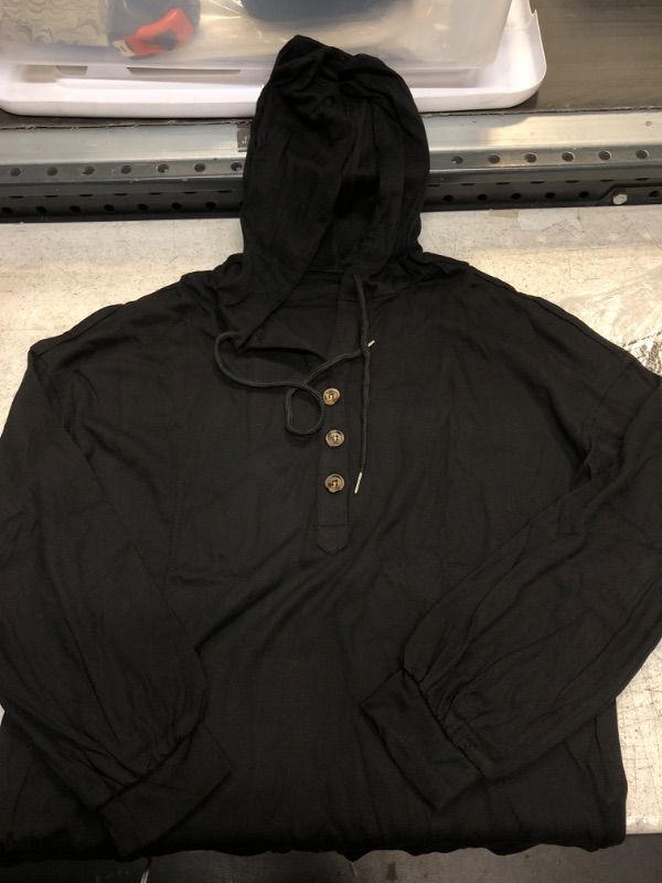 Photo 1 of Black Long Sleeve Top With Hood Medium 