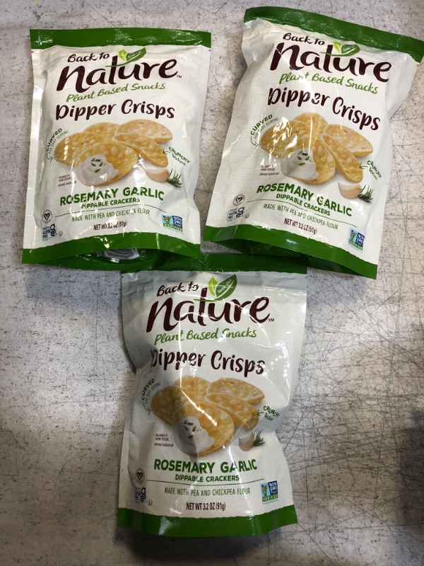 Photo 2 of (PACK OF 3) Back To Nature Non-Gmo Dipper Crisps, Rosemary Garlic, 3.2 Ounce (BB 28DEC23)