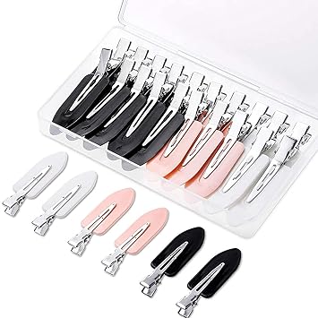 Photo 1 of Gingbiss 24 Pcs No Bend Hair Clips, No Crease Hair Clips Curl Pin Clips with Storage Box for Hairstyle Bangs Waves Makeup Application
