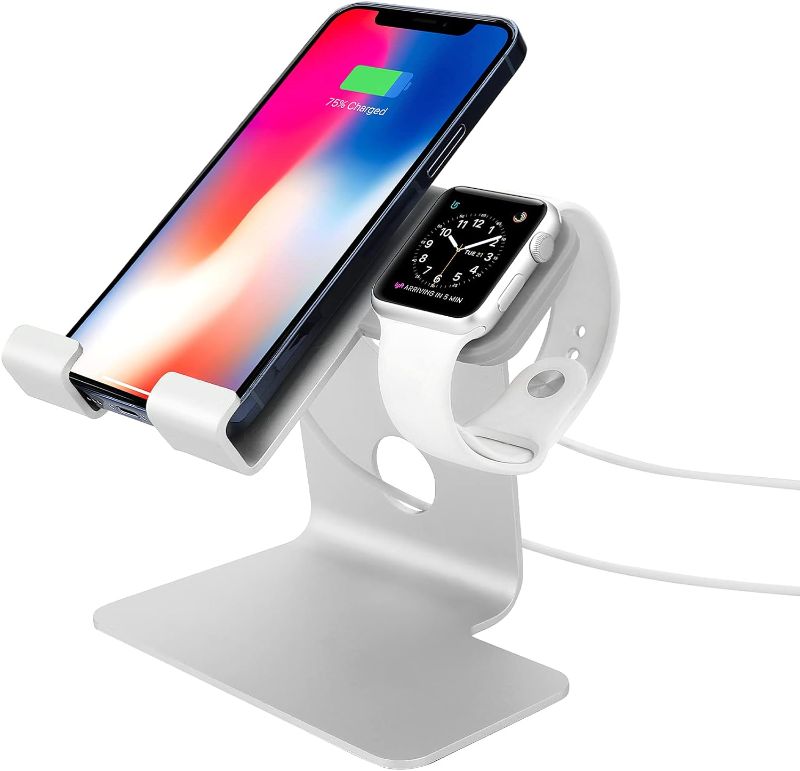 Photo 1 of Tranesca 2-in-1 Charger Stand Station Compatible with iPhone That uses Magsafe Charger (Silver)
