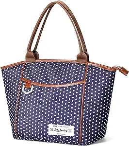 Photo 1 of ?ekespring lunch Bag Women ?unch Box Cooler ????????? Lunchbox Adult Lunch Box ???? Lunch Container,Blue Polka Dot (9L)
