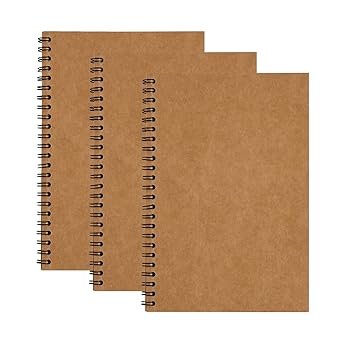 Photo 1 of A5 spiral notebook, set of 3 pieces with 300 pages,(8.3"x5.7") with blank, grid, and horizontal lines, suitable for writing, sketching, and office use 
