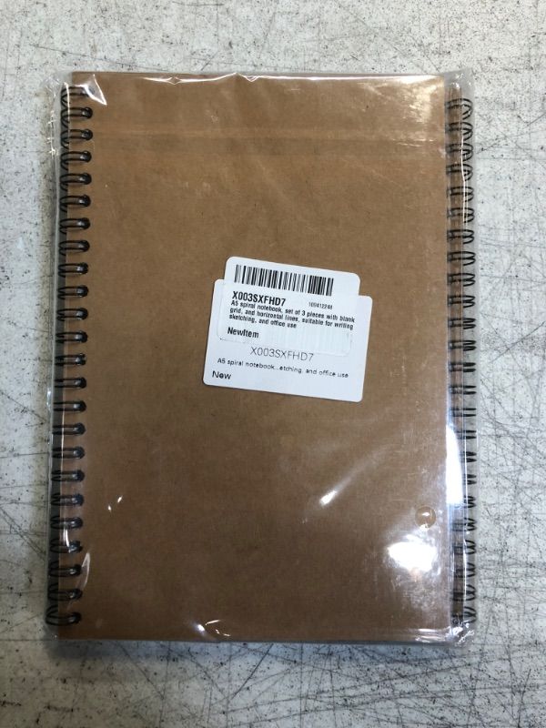 Photo 2 of A5 spiral notebook, set of 3 pieces with 300 pages,(8.3"x5.7") with blank, grid, and horizontal lines, suitable for writing, sketching, and office use 
