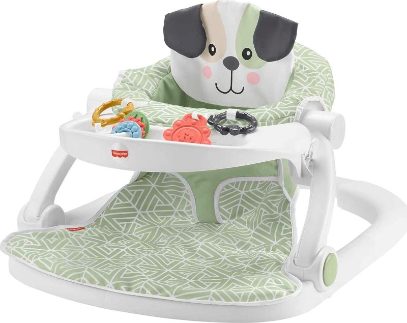 Photo 1 of Fisher-Price Baby Portable Baby Chair Sit-Me-Up Floor Seat with Snack Tray and Developmental Toys, Puppy Perfection