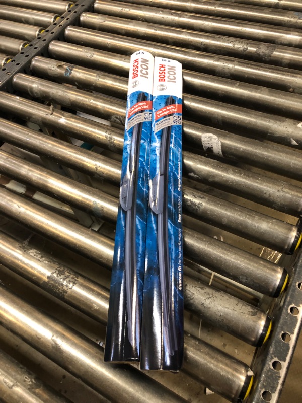 Photo 2 of Bosch ICON Wiper Blades 24A18A (Set of 2) Fit Acura: 14-04 TL, GMC: 19-18 Terrian, Hyundai: 10-07 Elentra, 07-12 Santa Fe, Jeep: 19-18 Compass +More, Up to 40% Longer Life, Frustration Free Packaging 24A and 18A Frustration Free Combo Wiper Blades