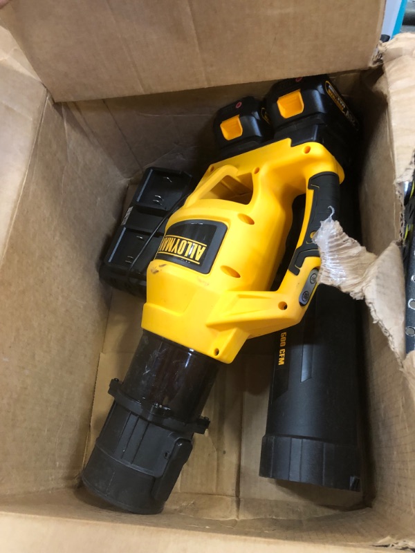 Photo 2 of Alloyman Leaf Blower, 20V Cordless Leaf Blower, with 4.0Ah Battery & Charger, 2-in-1 Electric Leaf Blower & Vacuum for Yard Cleaning/Snow Blowing. Yellow1