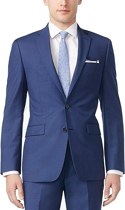 Photo 1 of Calvin Klein Men's Slim Fit Suit Separates 38 Short Suit Jacket Blue Twill